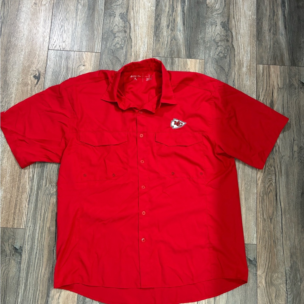 Kansas City Chiefs Antigua button-up front Large
